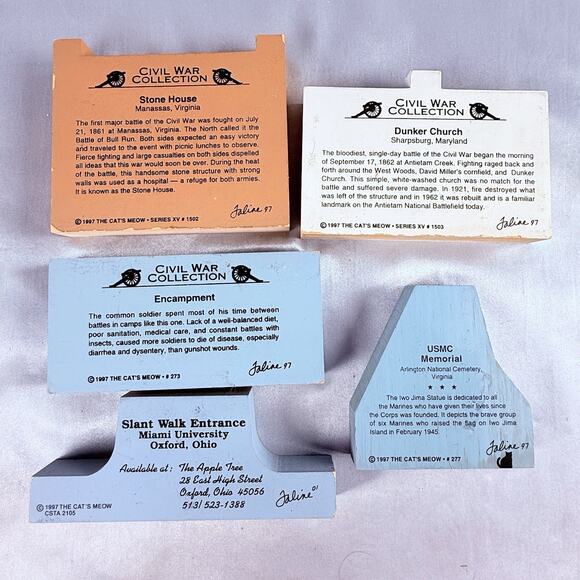 Rare Huge Lot 47 Cat’s Meow Village Signed Faline 1987–1997 Civil War Series - Picture 14 of 15